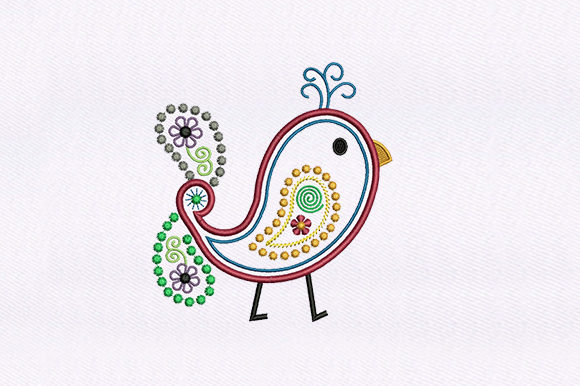 Charming Detailed Mini Bird Design for Embroidery