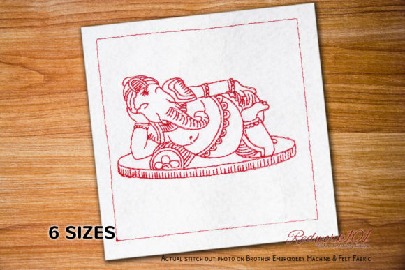 Ganesh Idol Indian Culture Redwork Review