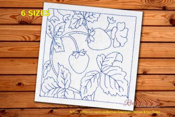 Strawberry with Leaves Redwork Review