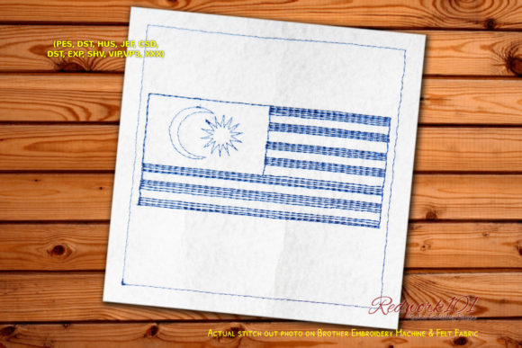Wavy Malaysia Flag Redwork: A Versatile Design