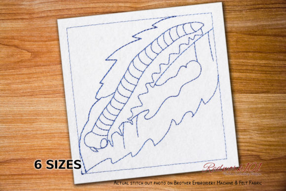 Worm Eating Leaf Redwork: A Designer Review